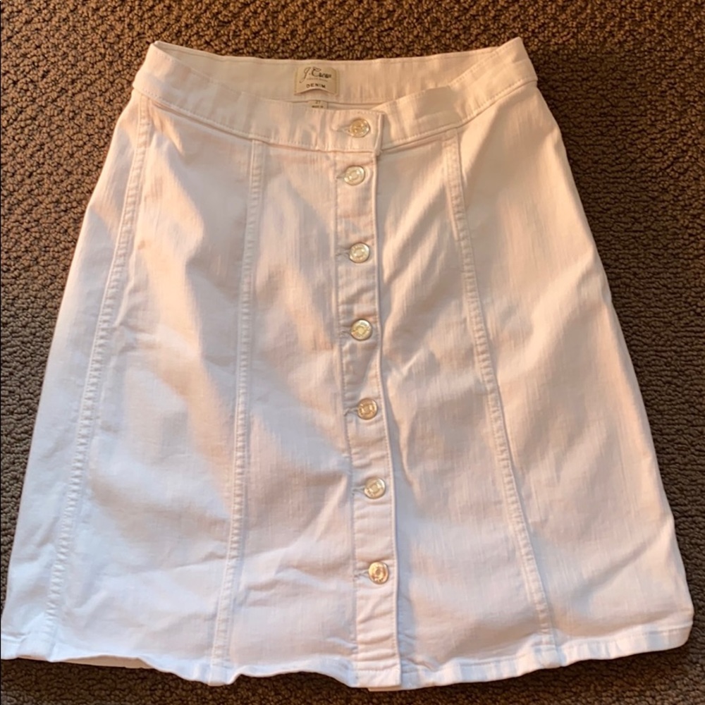 J. Crew white jean skirt